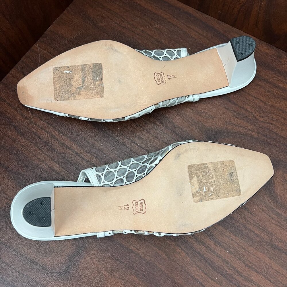 Vaneli mesh leather slingback with ankle buckle dress pumps size 12 - Picture 8 of 8